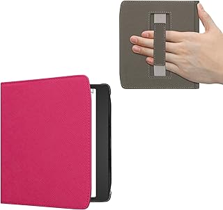 kwmobile Carcasa Compatible con Pocketbook Era/Era Color Funda - Funda e-Book con Tapa Cierre magnético y Correa de Mano - Rosa neón