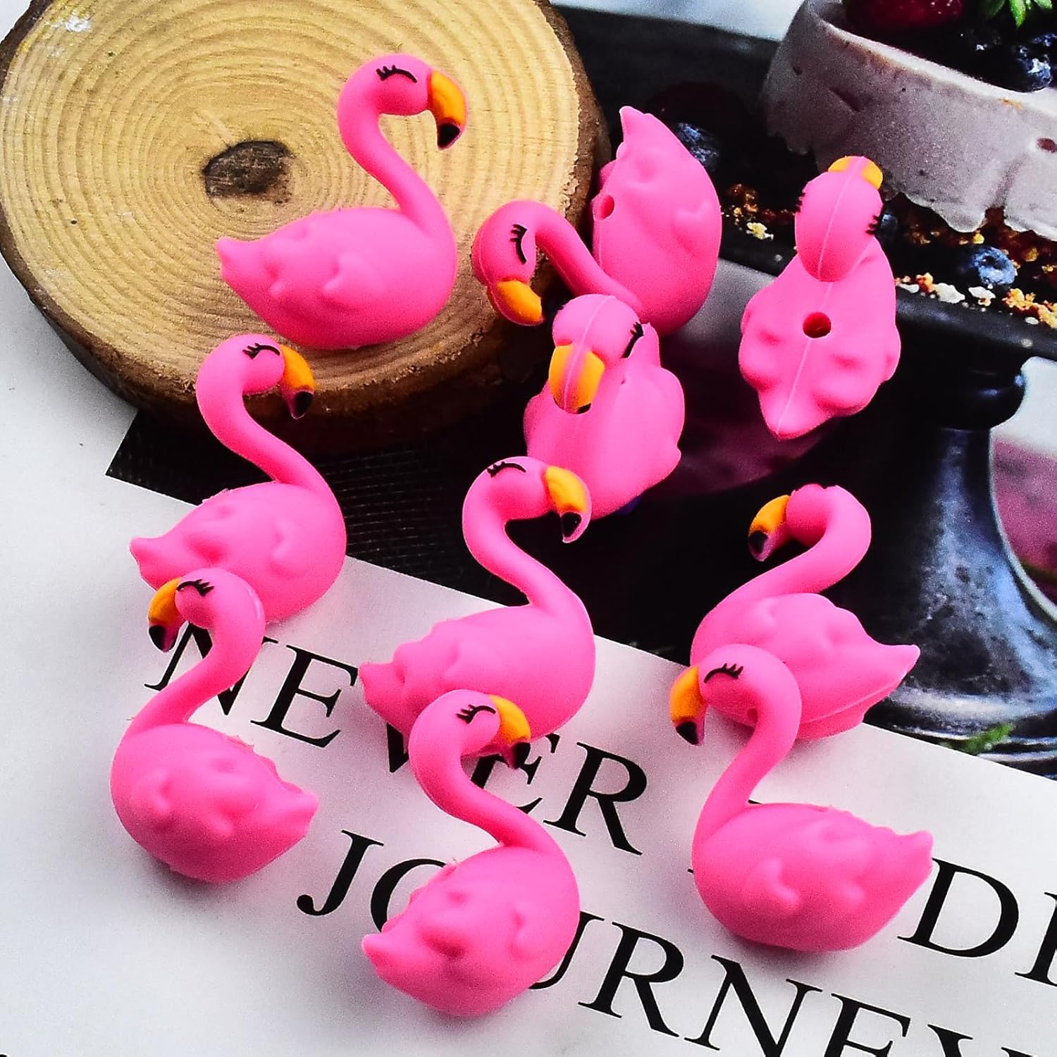 HOMICO 8PCS 3D Flamingo Silicone Focal Beads for Pens, Keychain Making, DIY Beaded Pens & Jewelry - Image 7