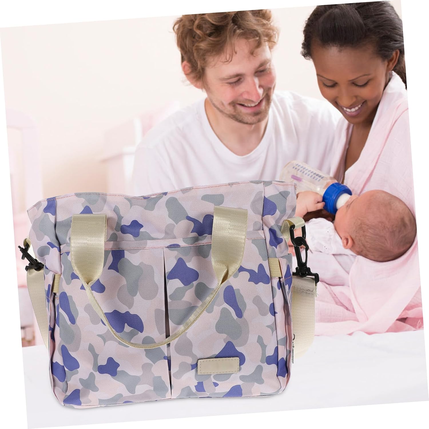 YARNOW Diaper Travel Bag Durable Mom Handbag with Strong Zippers Ergonomic Shoulder Straps Multi Functional and Travel Camouflage