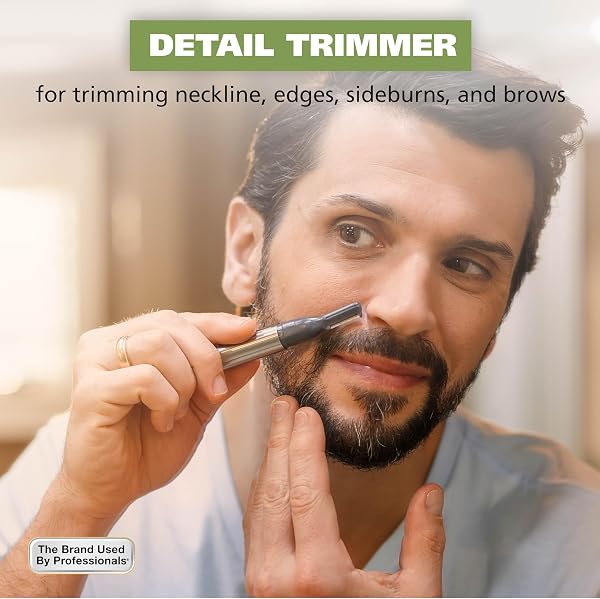 Wahl Micro Groomsman Battery Personal Trimmer for Hygienic Grooming with Rinseable, Interchangeable Heads for Eyebrows, Neckline, Nose, Ears, & Other Detailing - 05640-600 - 5