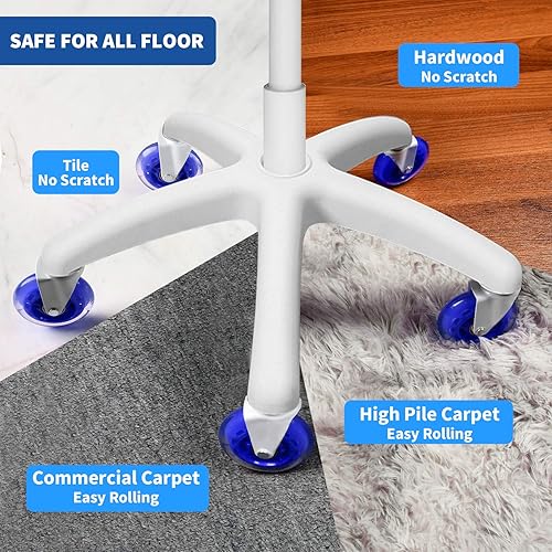 Miniatura 3 de Ruedas de repuesto para silla de oficina, (juego de 5) ruedas de 3 pulgadas, ruedas de rodadura suave, resistentes, seguras para todos los pisos,