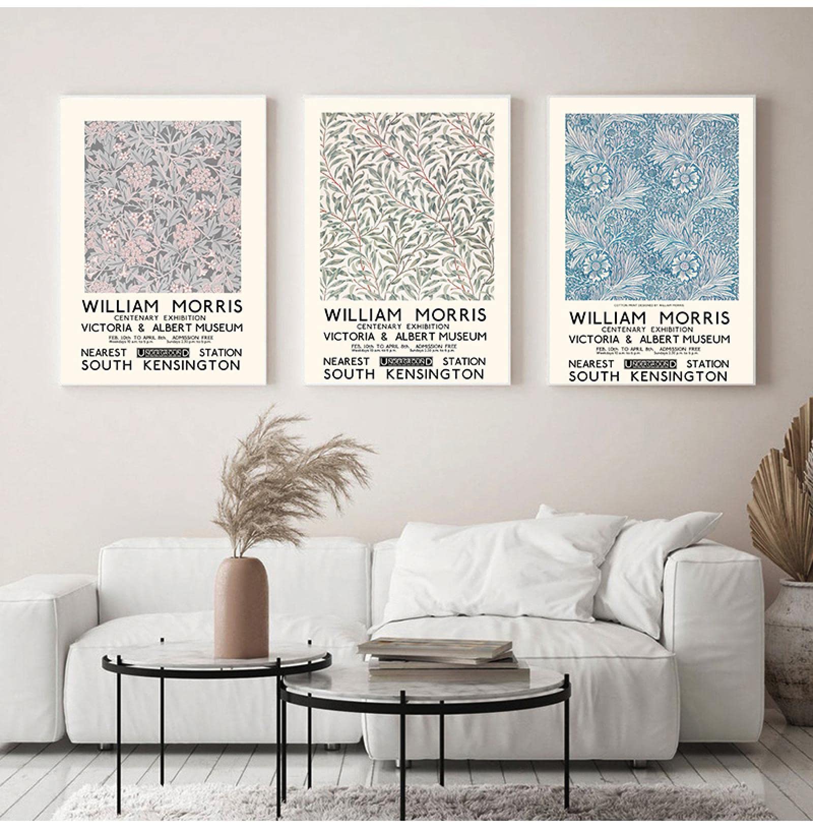 Tongda Decor London Underground Art Nouveau Painting Wall De William Morris Stampa su tela il Victoria and Albert Museum Exhibition Poster 50x40cmx3pcs innerframe