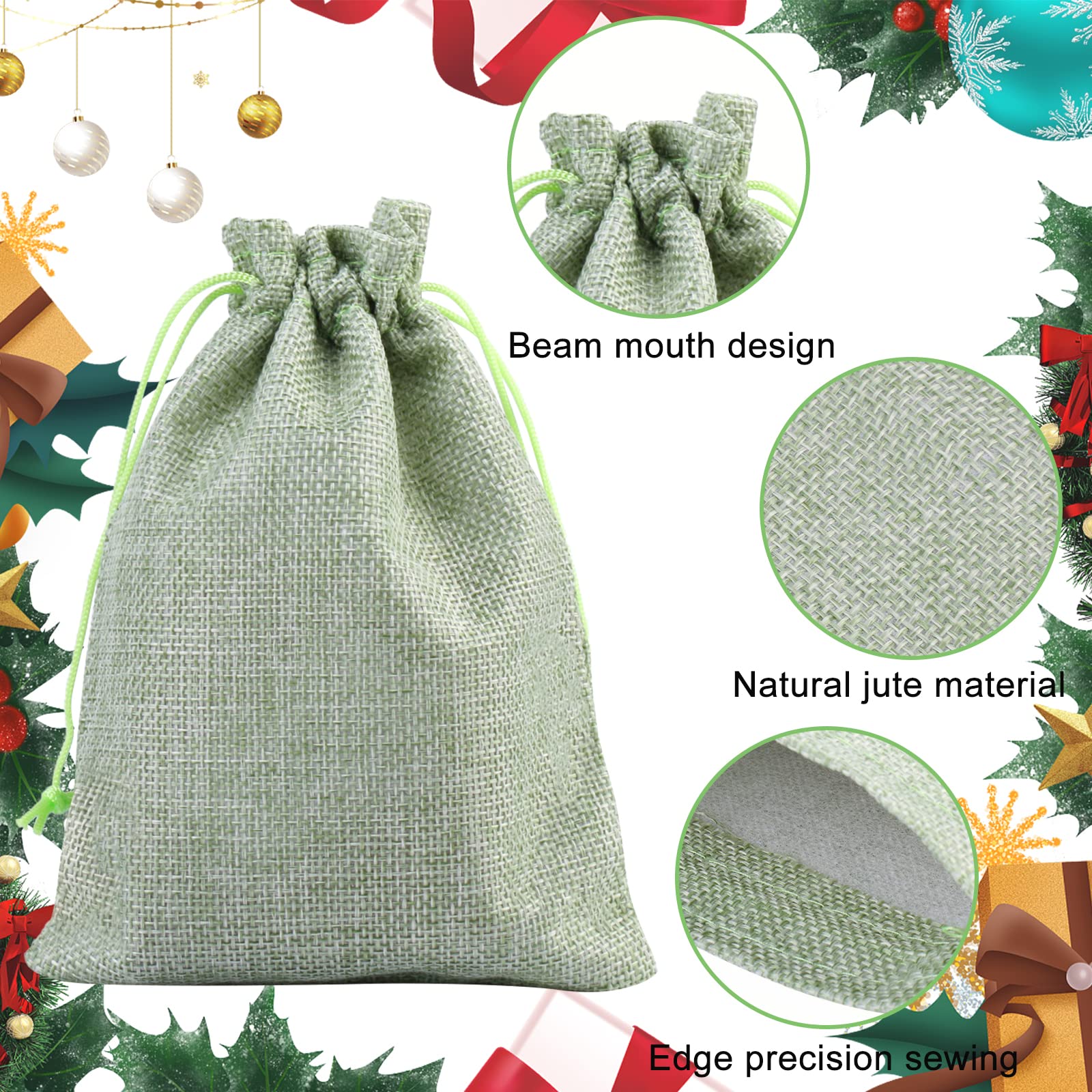 Papier Cadeau Tissu Vegena Lot De 30 Sachets En Toile De Jute 13x18 Cm Sac Jute Avec Cordon Pour Calendrier De L'Avent, Bijoux, Mariage, Fête, Noël, Bricolage, 6 Couleurs Sachet Lin