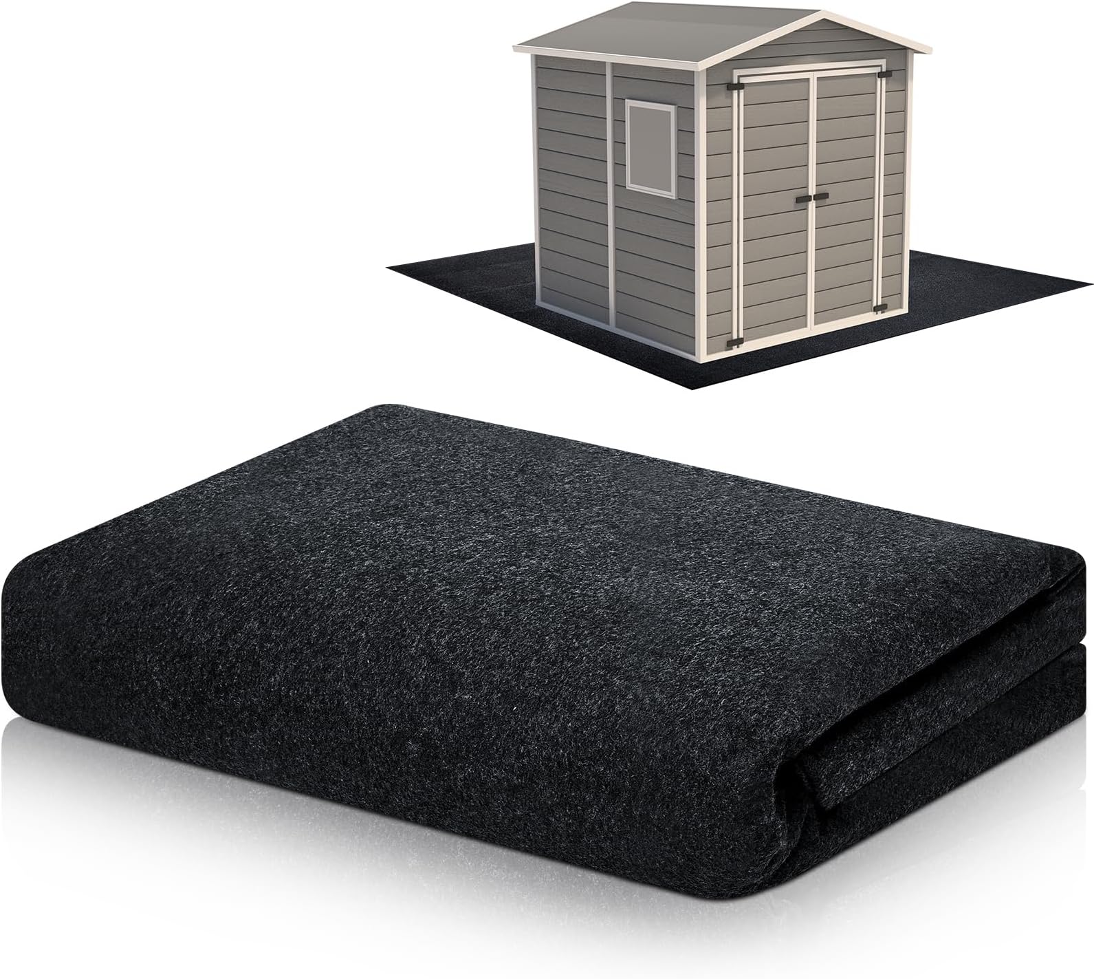 Outdoor Storage Shed Floor Mat Waterproof Outdoor Carport Mat Thickened Soft Patio Furniture Mat Washable with Non Slip Backing, Storage Shed Not Included (8.2 x 10.2 ft)