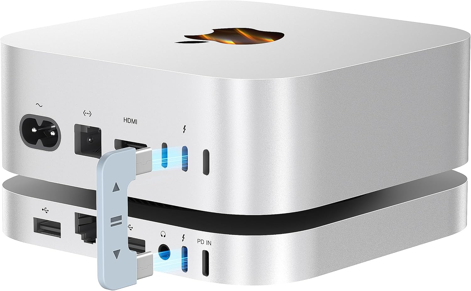 Mac mini M4 Dock, Beelink EX Mate Mini-B 80Gbps Docking Station with 2TB Crucial SSD (max 8TB Expansion), SD4.0 Card Slot, 2.5G LAN, USB C PD3.0 Port, 2*USB A 10Gbps, 3.5mm Audio