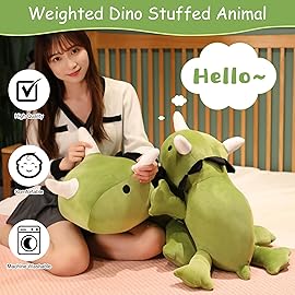 SQEQE Weighted Dinosaur Plush, Weighted Dinosaur Stuffed Animal, Dino Plushies Dino Pillow Toy Gift for Kids Adults 23.6 Inch, 3.1 Lbs