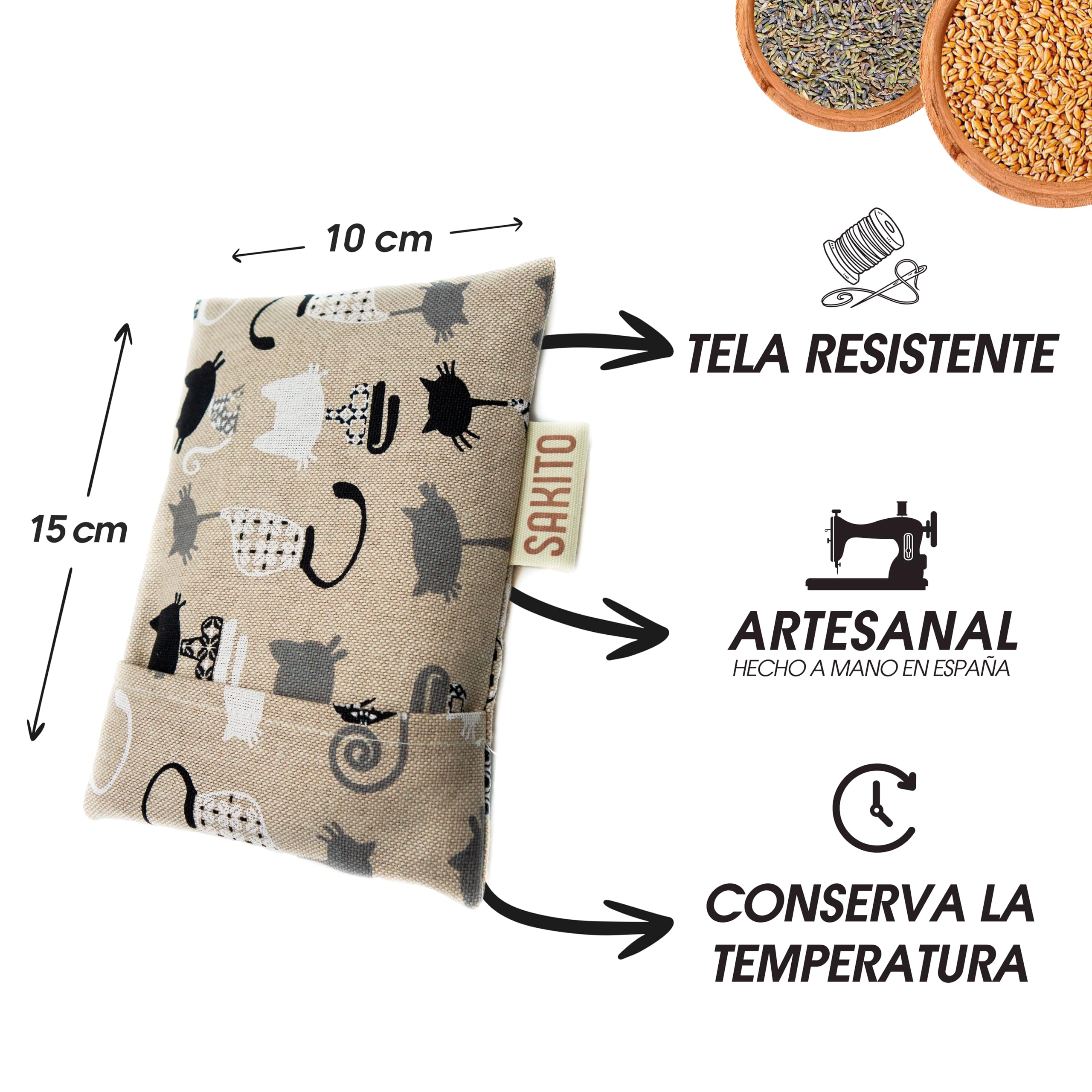 2 (uds) Saco Semillas Microondas (15x10 cm) - Terapia Natural para Cólicos - Calor Natural para Barriguita y Eliminar Gases, Relajacion Infantil - Seguro para Bebes - Tela de Calidad y Funda Lavable