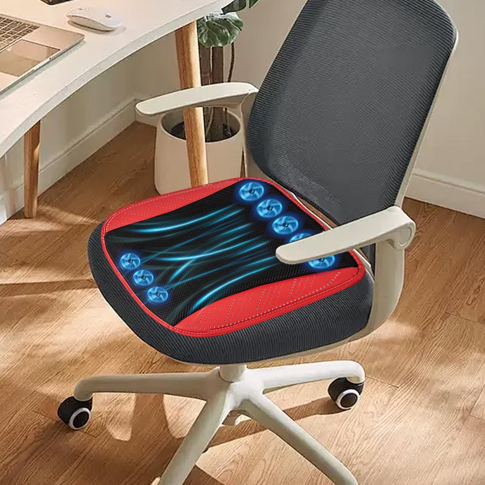 Refrigeratore per sedile auto, cuscino di ventilazione alimentato tramite USB, tappetino traspirante anti-sudore, imbottitura per il flusso d'aria a 3 marce, Comfort Driving Relief System