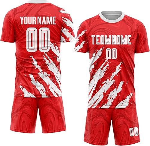 Camiseta de fútbol personalizada para hombres y jóvenes, camisetas de fútbol deportivas personalizadas con número de nombre del equipo