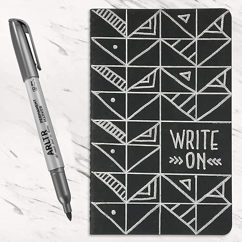 Miniatura 7 de ARLTR Marcadores permanentes metálicos plateados, paquete de 24 rotuladores metálicos plateados para ilustración de artistas, marcado industrial,