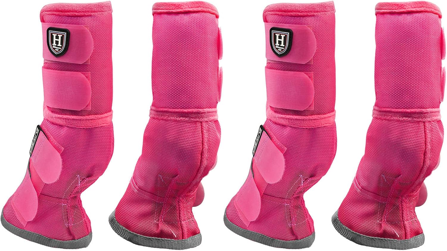 Harrison Howard Horse Leg Guard Stomp Reduction Hook and Loop Closures Rubbing Prevention Medium (Pack of 4) Magenta