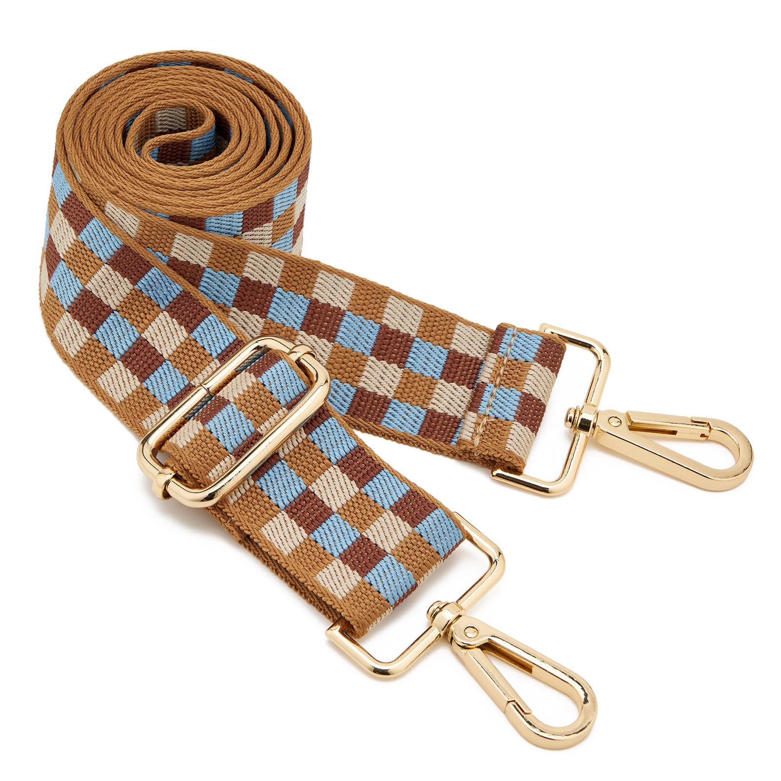 ZOOEASS Wide Shoulder Strap Adjustable Replacement Belt Guitar Style Crossbody Bag Handbag Strap Multicolor Canvas Straps(Wide:1.5in)(Color25)