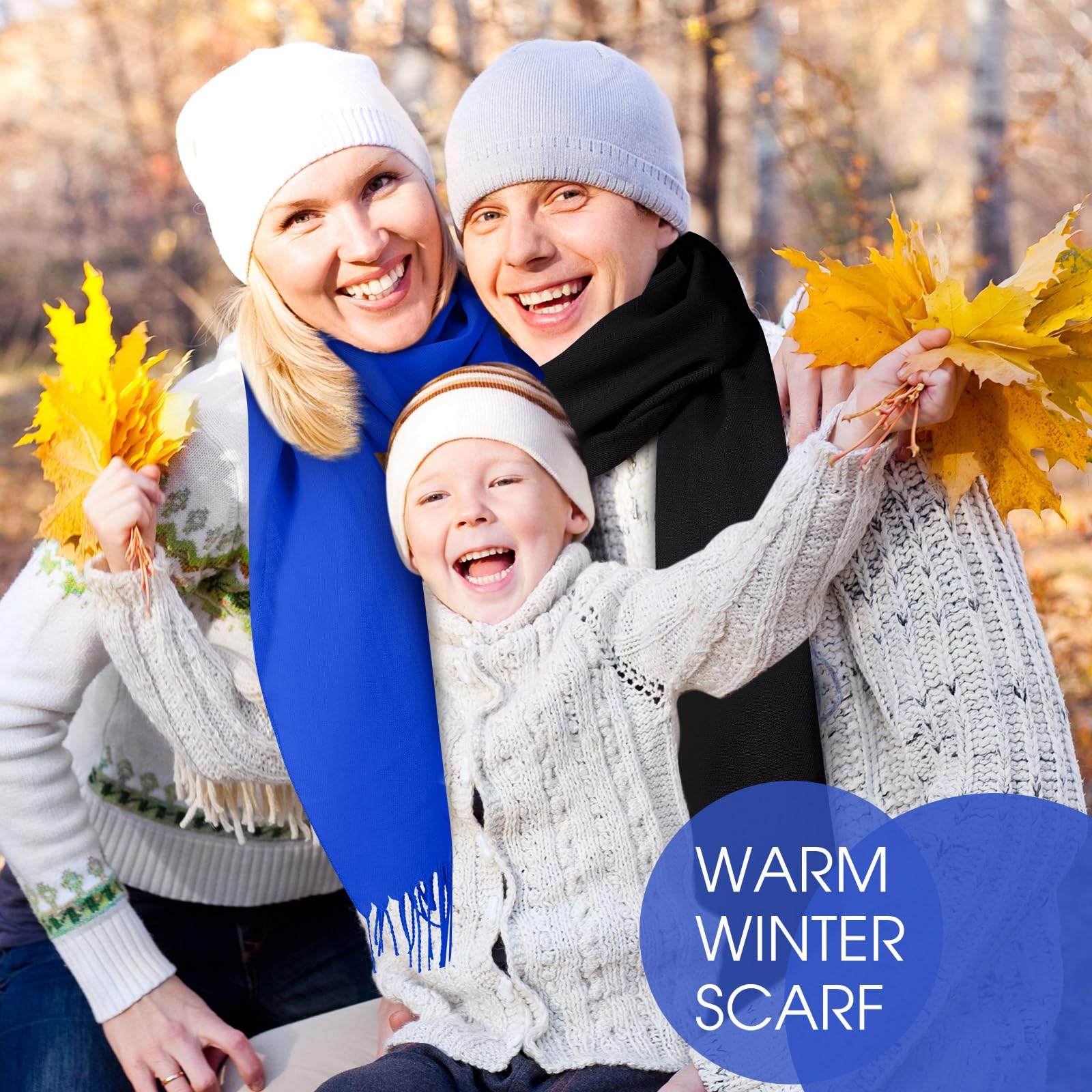 Suhine 18 Stück Damen Herren Schal Bulk Winter Weiche Decke Schals Warm Große Schals und Wraps Quaste Rand 35 x 200 cm