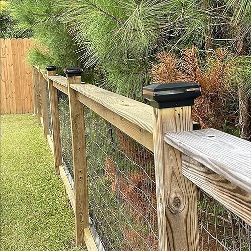 Miniatura 5 de Viewsun Paquete de 2 luces solares para postes de valla al aire libre, tapas solares para terraza, patio, decoración de jardín, iluminación LED SMD