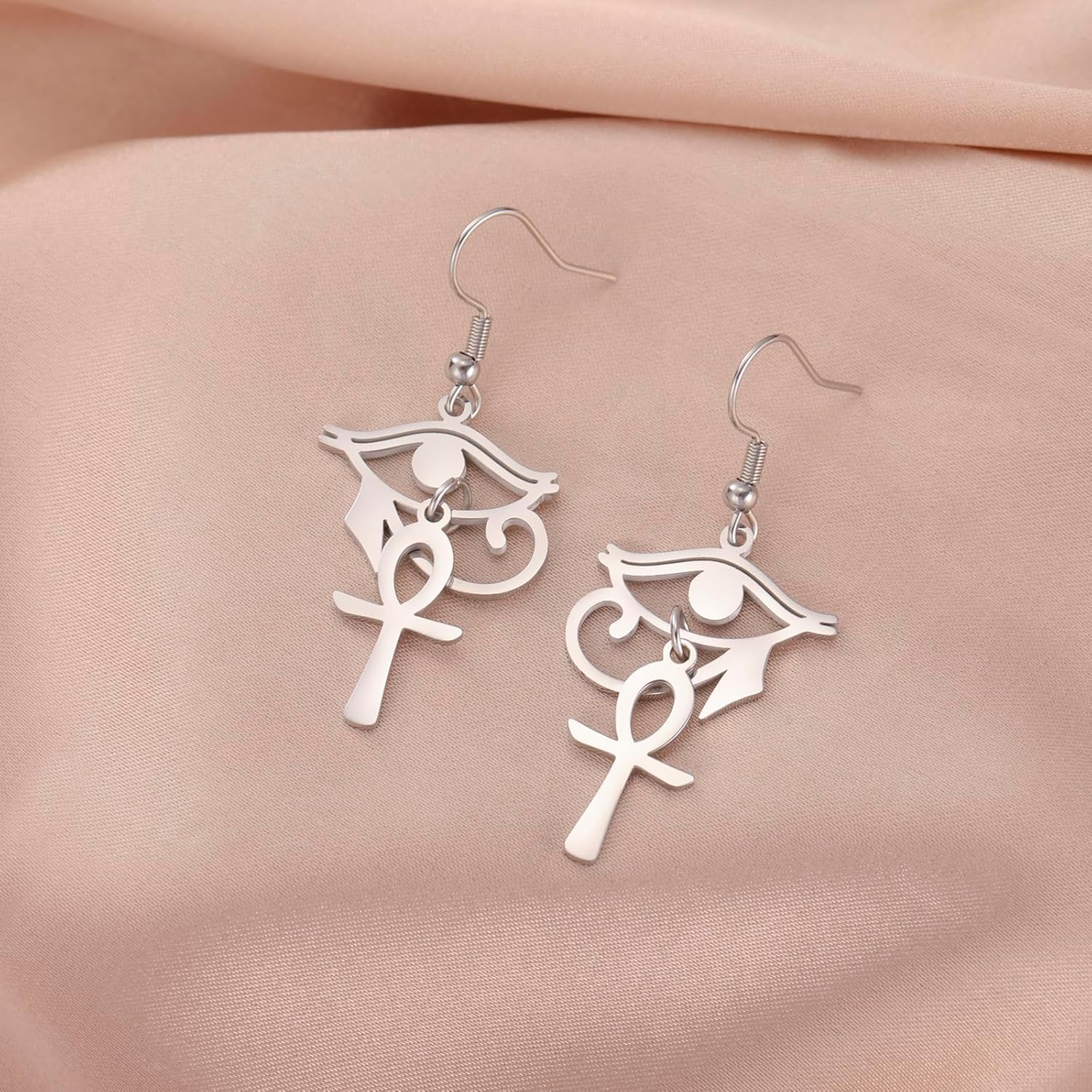 Ankh Cross Earrings for Women Eye of Horus Dangle Earrings Stainless Steel Ancient Egyptian Drop Earring Protection Jewelry Religious Gift - Image 9