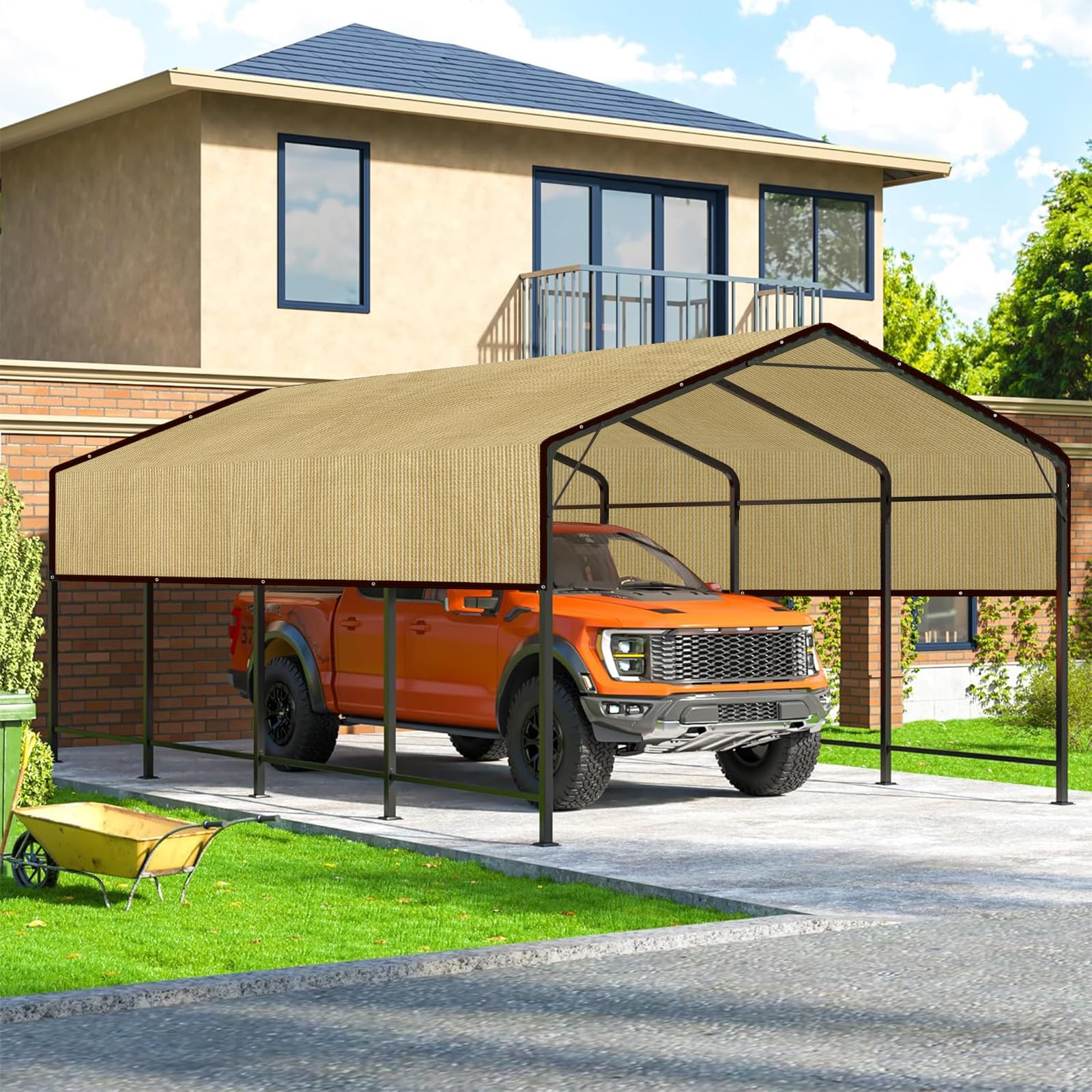 Rete ombreggiatura 2x3 m beige protezione solare giardino terrazzo antivento permeabile all'acqua