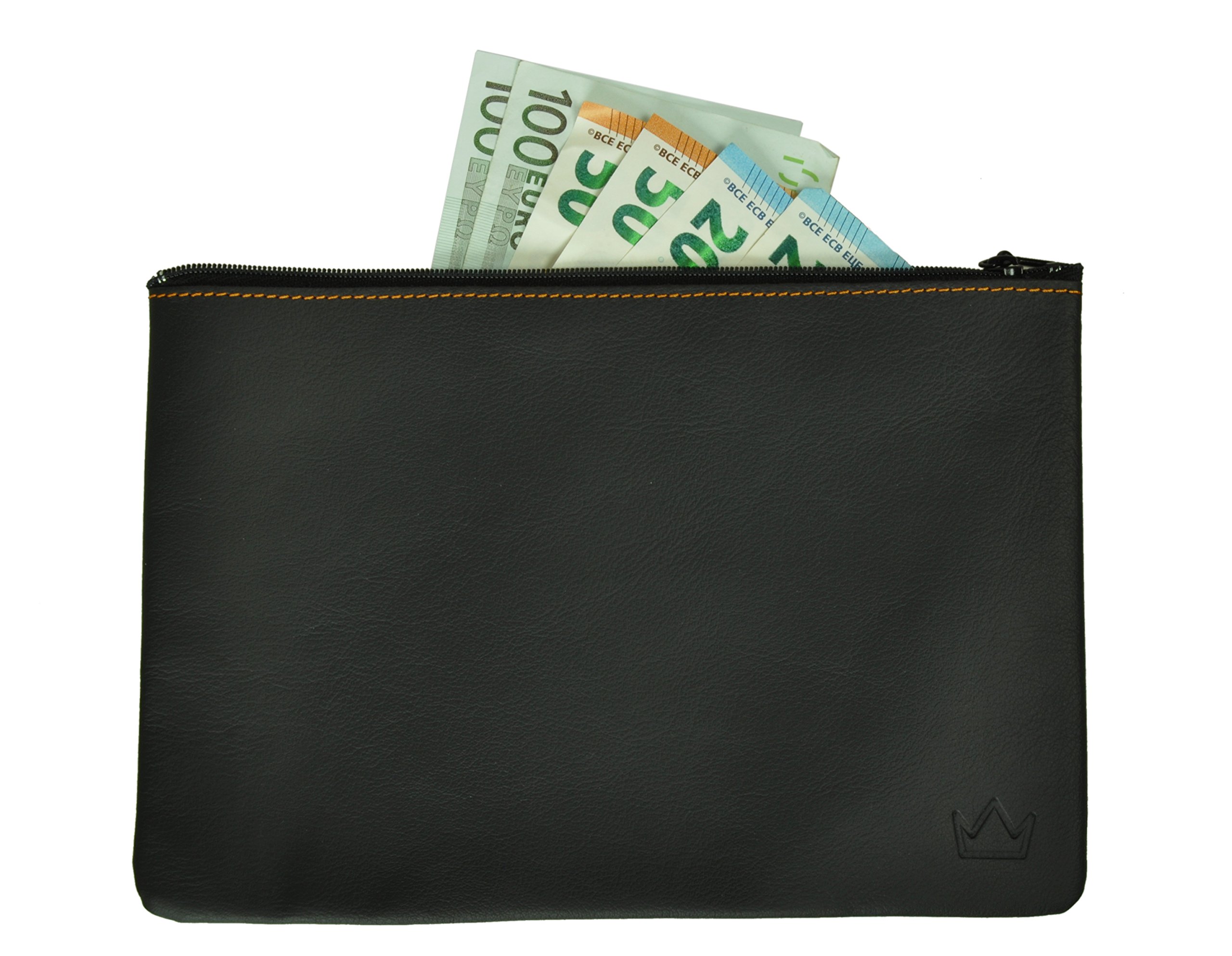 LederprinzCash Bag Black | Genuine Leather Money Bag Ladies and Gentlemen | Made in Germany | Nappa Leather | Handwork
