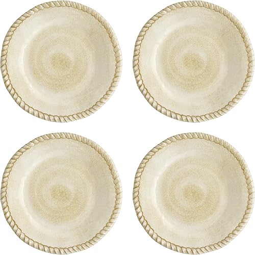 UP ware - 4 platos de melamina de 6 pulgadas para postre para aperitivos, platos pequeños para servir, platos de fiesta, platos redondos para