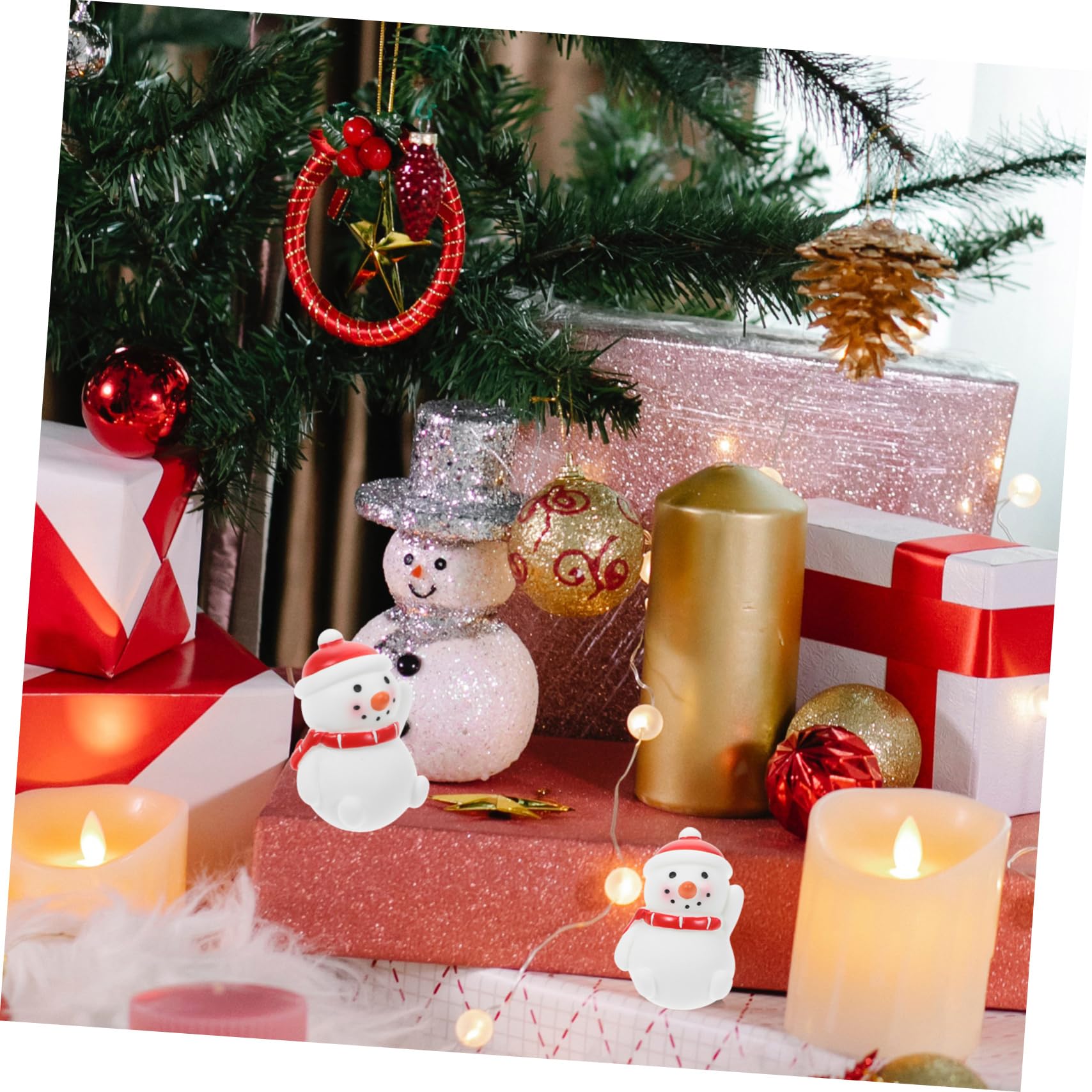 Amazon.co.jp: RORPOIR 居心地の良いクリスマス雪だるまの置物セット 6 