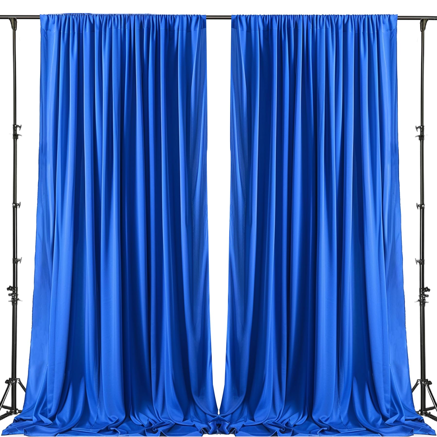 Gallety Royal Blue Backdrop Curtain for Wedding, Photo Backdrop Curtain for Bridal Shower Decorations - 10FT x 10FT Stage Curtains for Graduation
