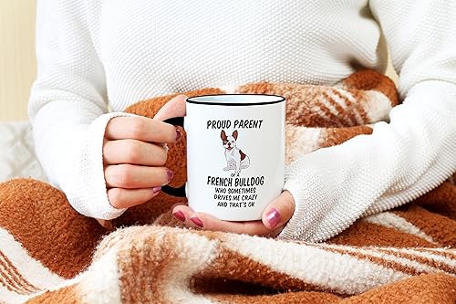 Miniatura 10 de Casitika Regalos de bulldog francés. Taza de café Frenchie de 11 onzas. Taza de bulldog francés para mamá o papá. Taza divertida con arte de perro