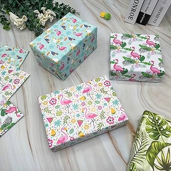 Amazon | Dtiafu フラミンゴ包装紙 - トロピカルラッピングペーパー Amazon | Dtiafu フラミンゴ包装紙 - トロピカルラッピングペーパー