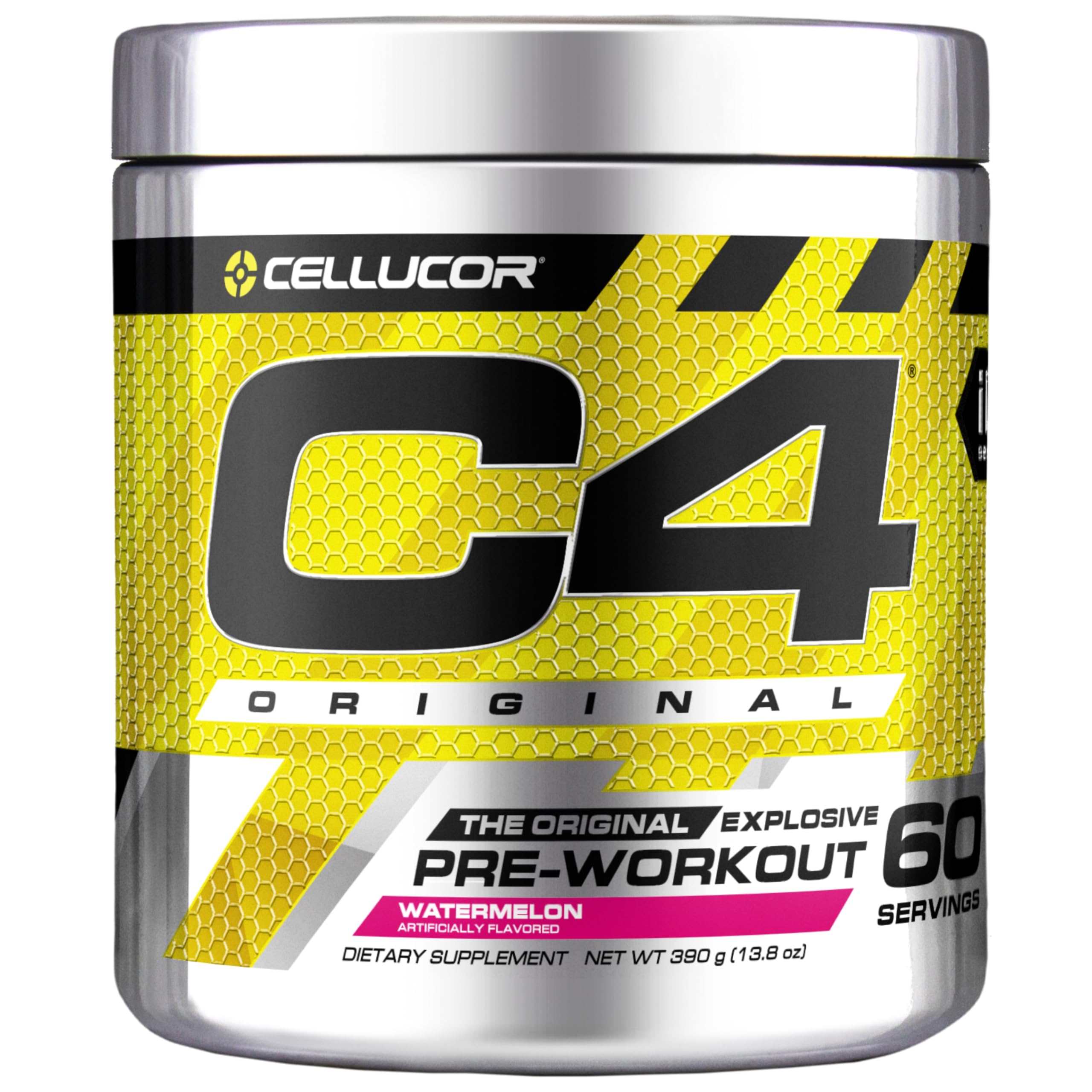 Cellucor C4 Original Pre Workout Powder Energy Drink For Men & Women - with Creatine, Caffeine, Nitric Oxide Booster, Citrulline & Beta Alanine - Watermelon- 60 Servings (Packaging May Vary)