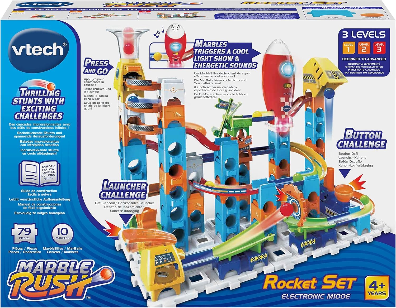 VTech Marble Rush - Ultimate Set XL100 E – Interaktive Murmelbahn mit spannenden Bahnelementen – Für Kinder von 4-12 Jahren & Marble Rush - Rocket Set M100 E – Interaktive Murmelbahn – von 4-12 Jahren