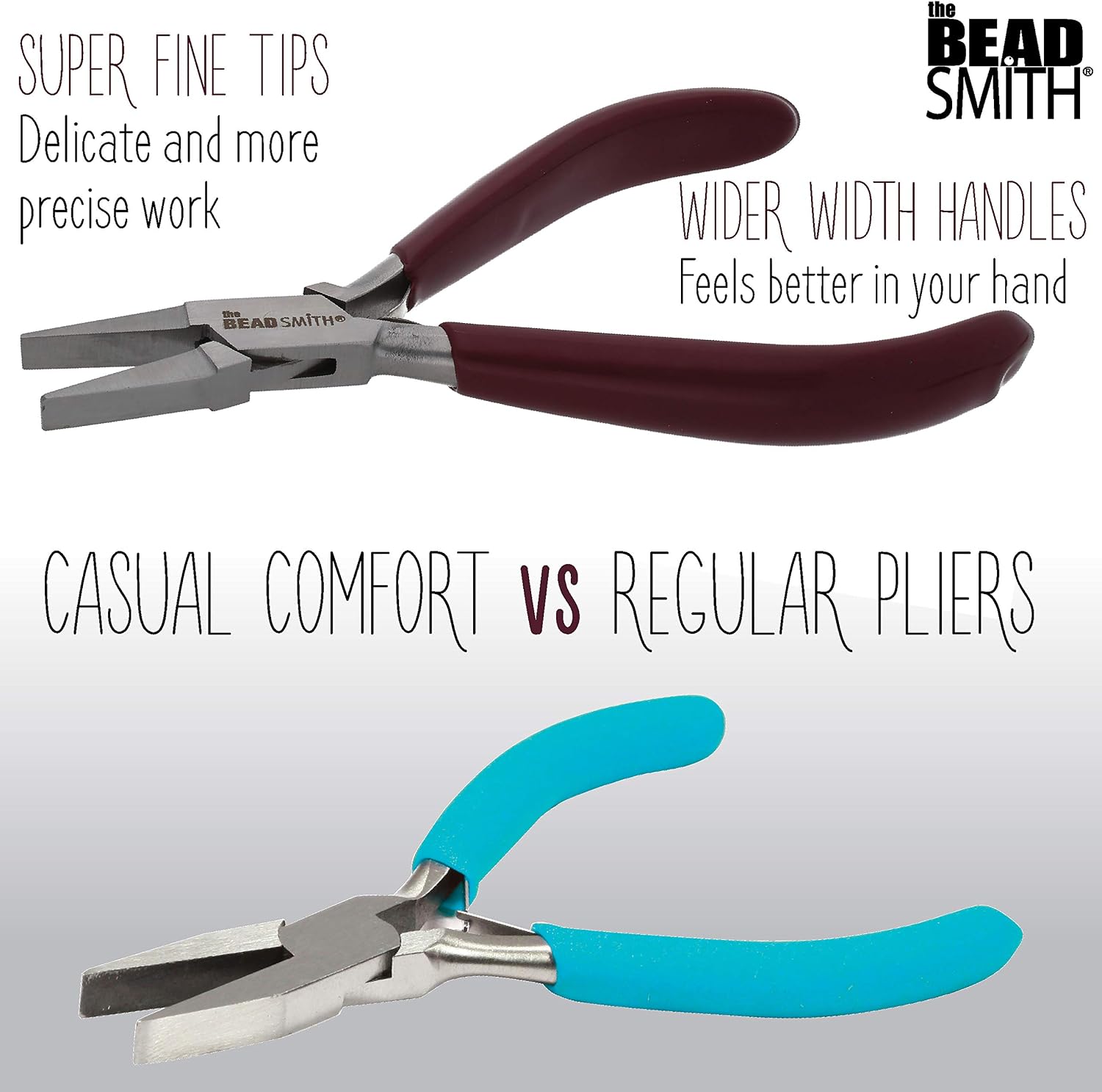 The Beadsmith Flat Nose Pliers – 6-Inches (152 mm) Jewelry-Making Tool w/Polished Steel Head, PVC Comfort Grip, & Double-Leaf Springs