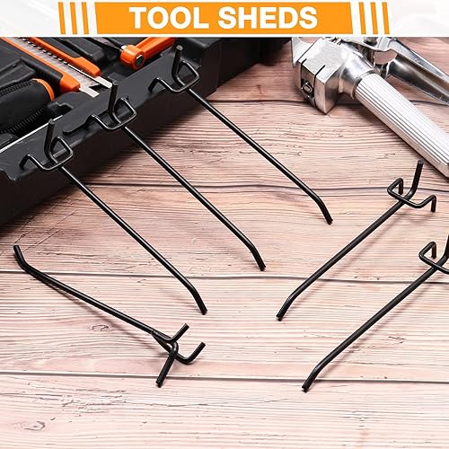 Miniatura 7 de Shimeyao 100 ganchos de acero inoxidable para colgar para tablero, ganchos de exhibición de pared a granel para accesorios organizadores de