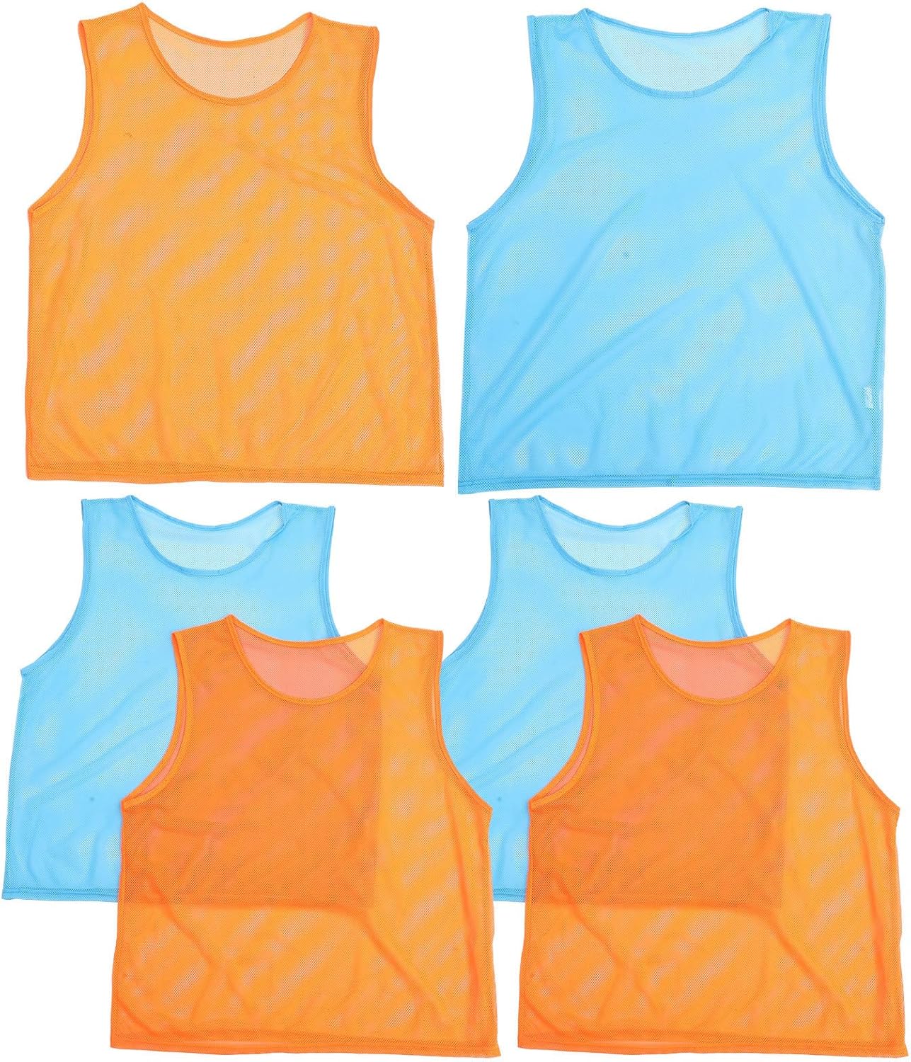6pcs Reusable Quick-drying Soccer Training Vests Basketball Pinnies Lightweight Mesh Sports Team Practice Jerseys for Adults, Washable Portable Sportswear for Field Training