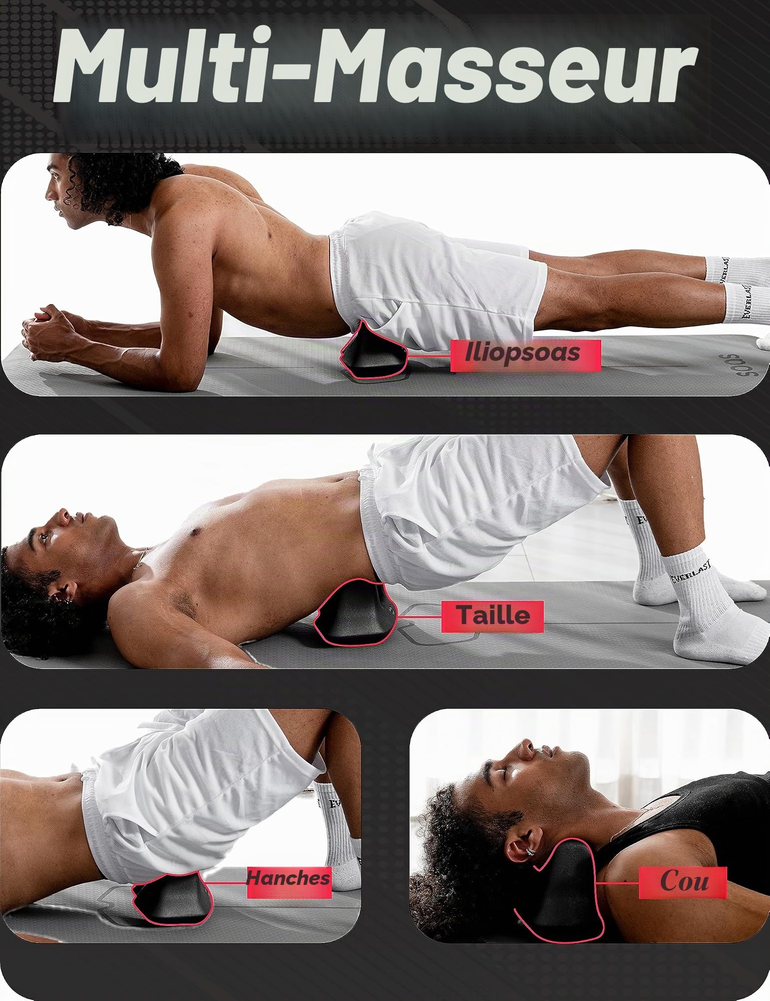 soas Iliopsoas Masseur – Outil de relâchement Iliacus et Psoas | Outil de massage du dos | Outil de massage complet du corps | Étirement du dos pour soulager les douleurs du bas du dos Outil de