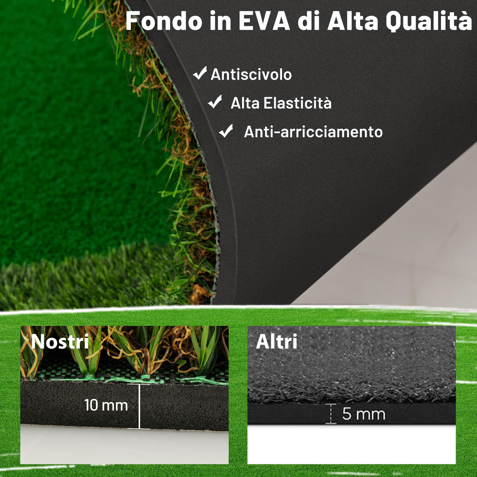 COSTWAY Putting Green, Tappetino da Interno per Putting con 3 Buchi e Palline da Golf, Tappetino da Golf per Casa, Ufficio, Giardino e Patio, 300 cm x 150 cm