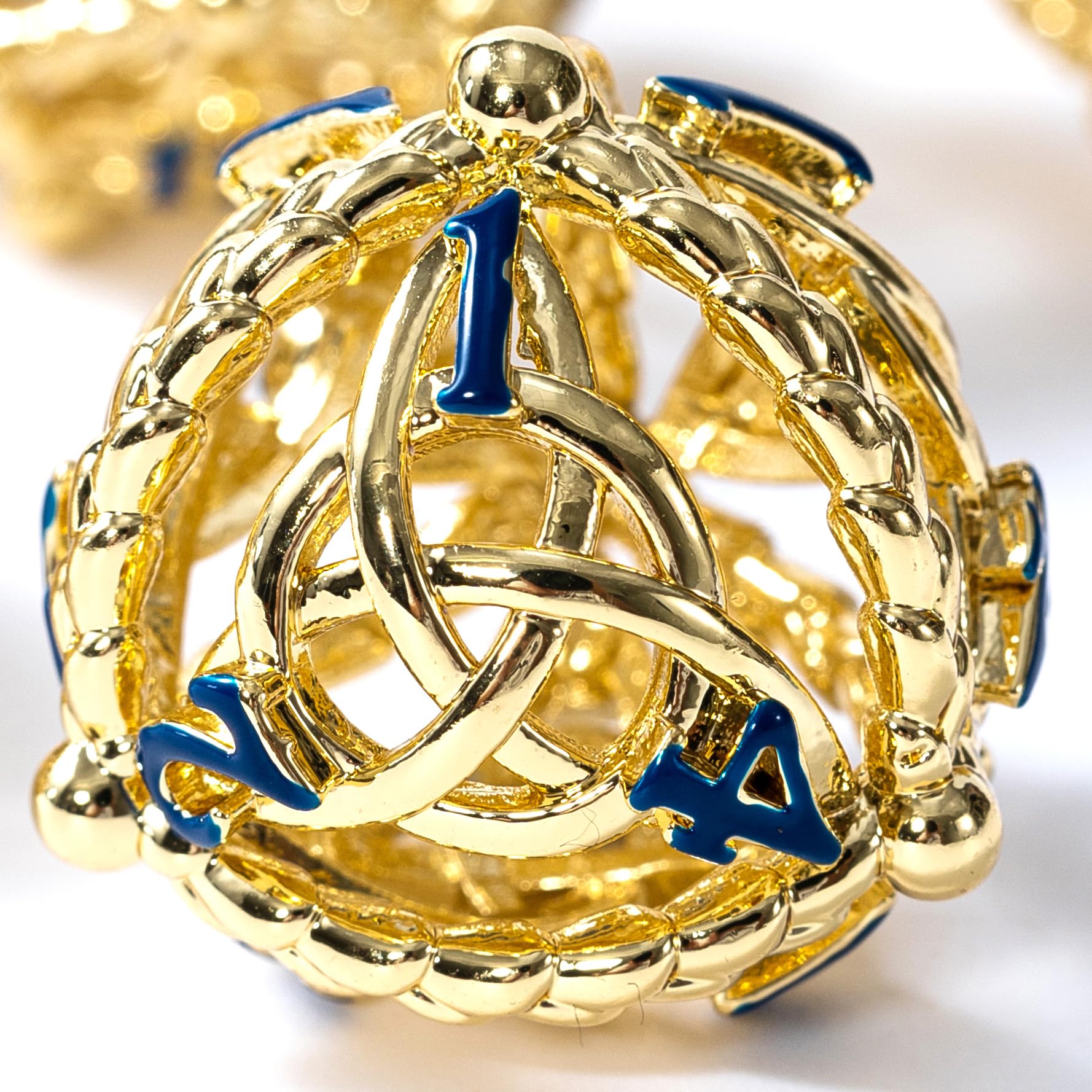 Metal Dice Set for DND - Unique Round Hollow Orb Design for Better Rolling - Beautiful Celtic Knot Set for Role Playing Games (RPG) - Stunning D&D Dungeons and Dragons Dice