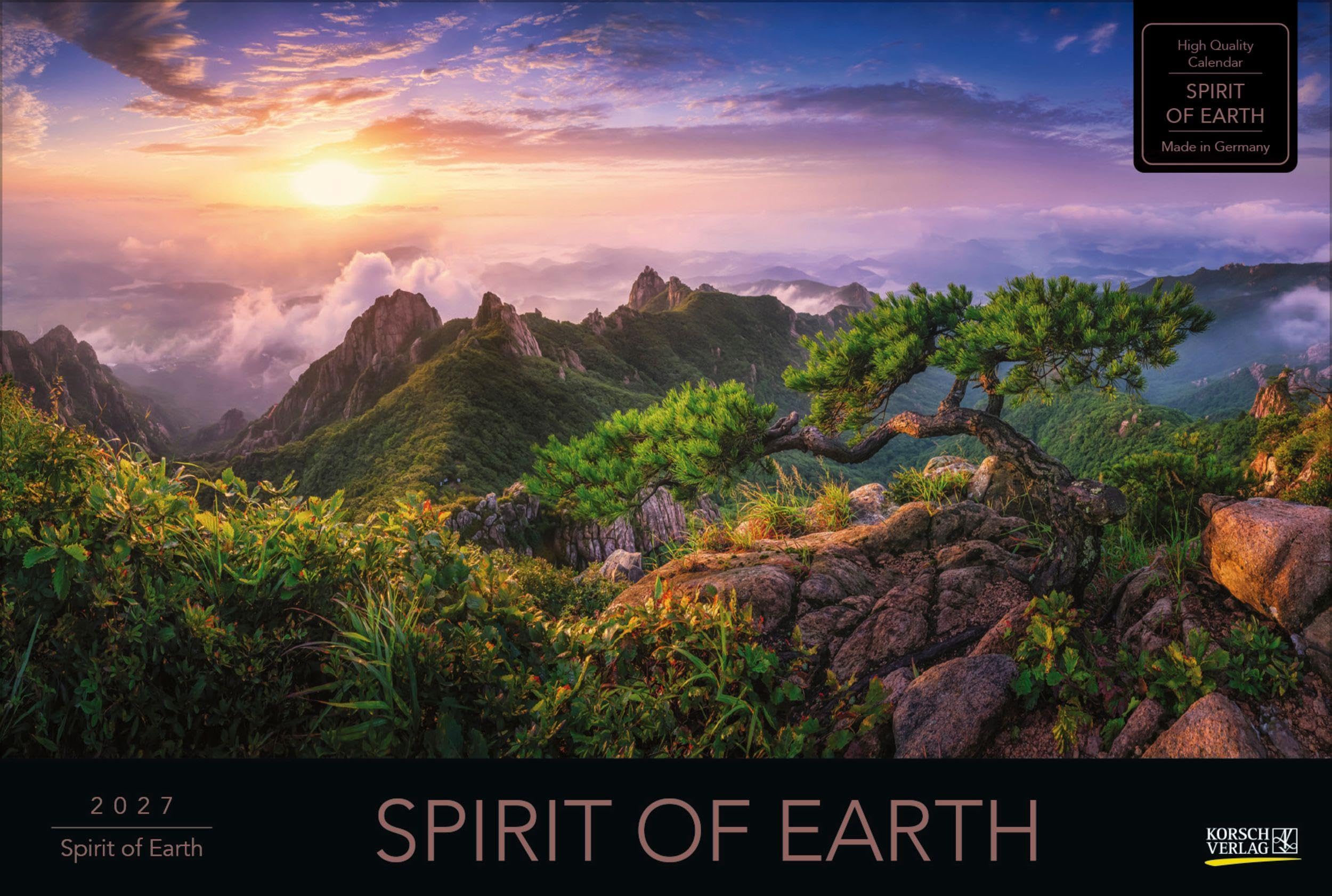 Spirit of Earth 2027: Großer Foto-Wandkalender über die atemberaubende Natur unserer Erde. Panorama Querformat: 58x39 cm.