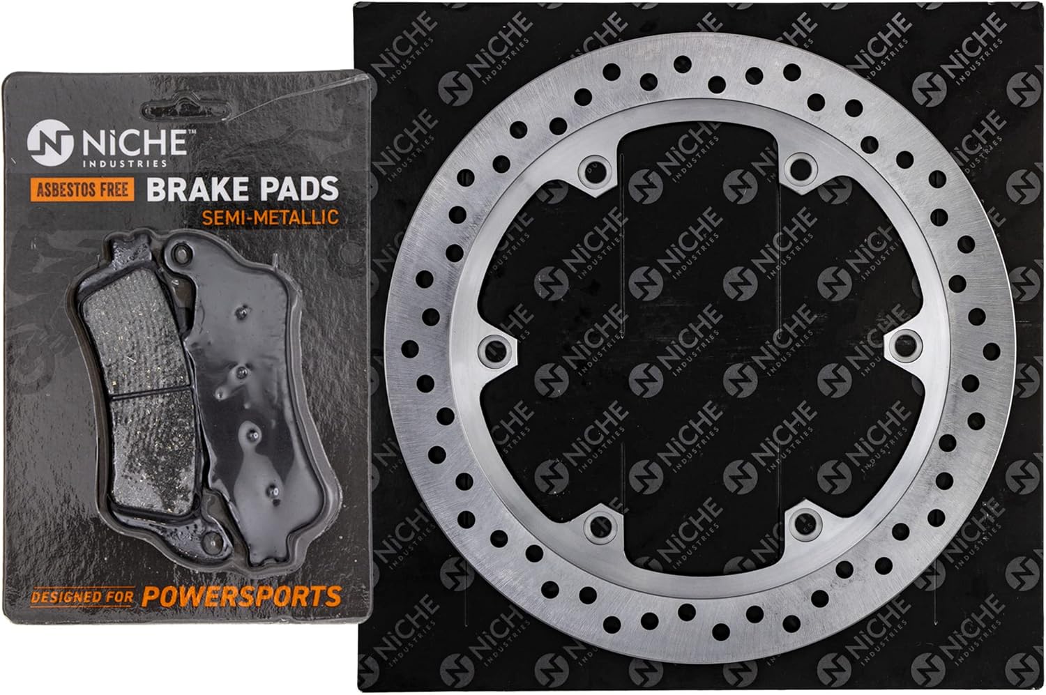 NICHE Rear Left Brake Rotor Pad Semi Metallic Kit For Honda ST1300 06435-MBL-D03 06435-MAJ-G41 43351-MJN-A00ZC