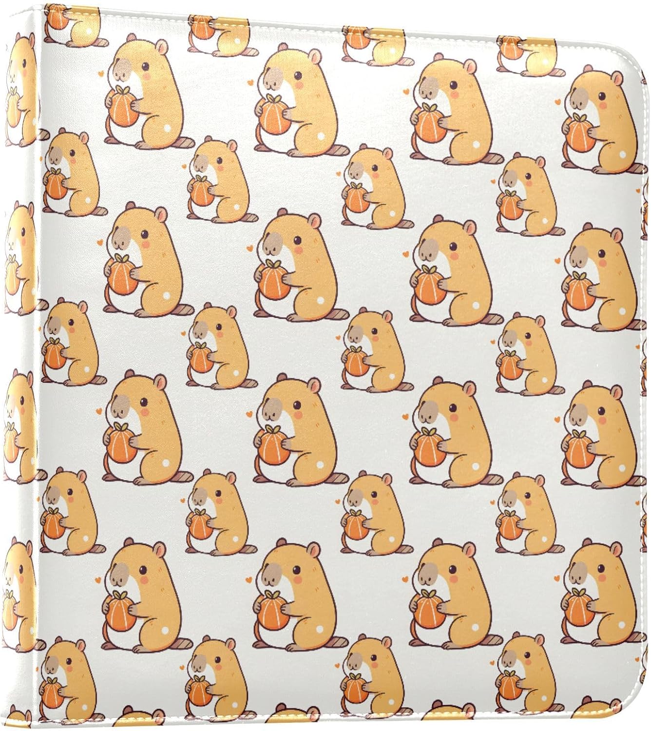 JIPONI Cute Beavers Large Photo Album, DIY Leather Cover Scrapbook Albums for 4x6 5x7 6x8 Pictures, Self Adhesive Memory Book for Wedding, Baby, Family