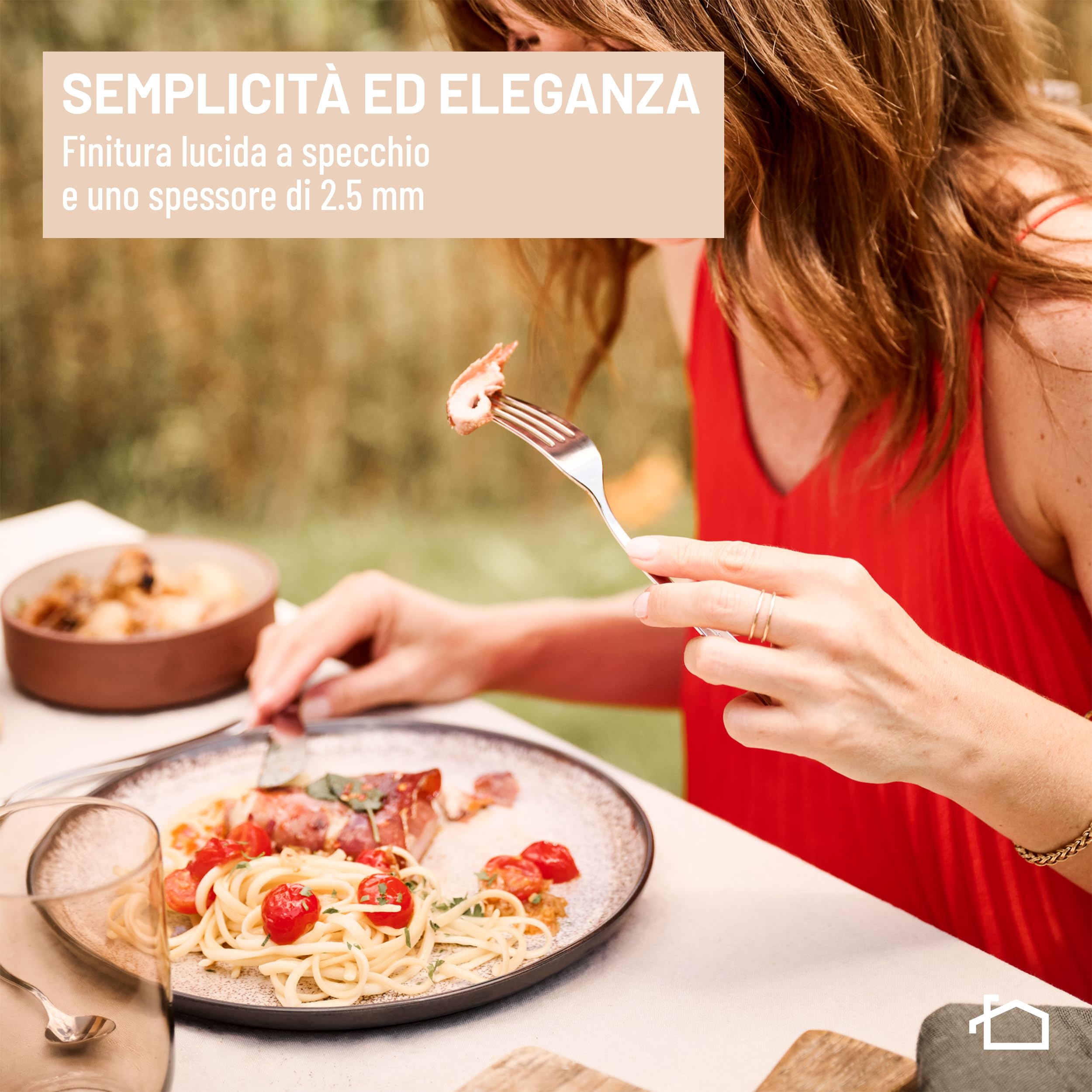 Lagostina Dalia set posate per 6 persone, Acciaio Inox 18/10, 24 pezzi, 6 Unità
