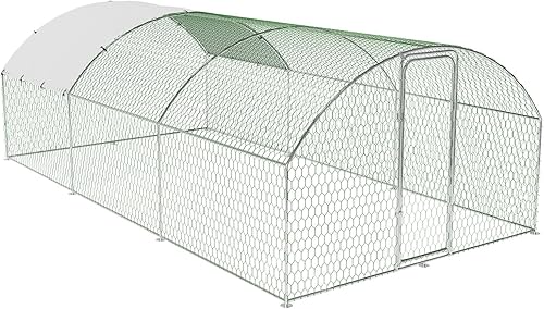 Miniatura 6 de Gallinero de metal grande, jaula para aves de corral, casa de corral de pollo con cubierta impermeable y anti-ultravioleta, con puertas con doble