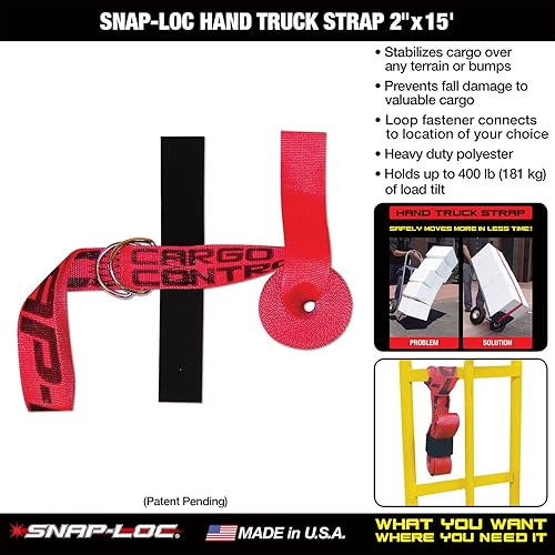 Miniatura 3 de Correa de camión de mano de 2 pulgadas x 15 pies (Estados Unidos) con cierre de almacenamiento de gancho y bucle