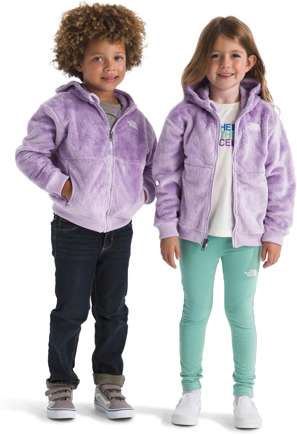 THE NORTH FACE Kids' Osito Full Zip Fleece Hoodie | Recycled Polyester Fleece Jacket With Ribbed Cuffs & Hem
