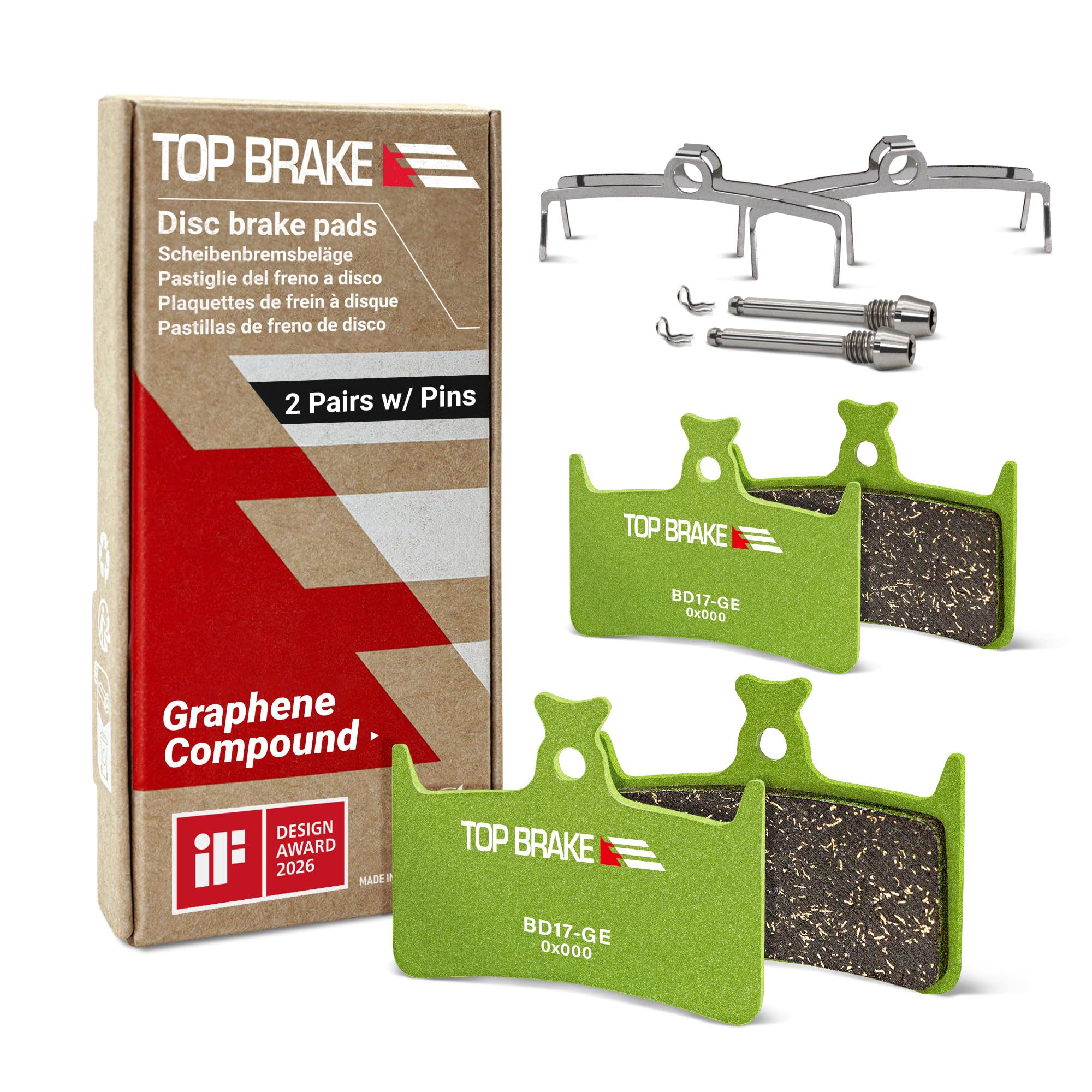 TOP BRAKE Klocki hamulcowe tarczowe do rowerów kompatybilne z Hope Tech E4 M4 RX4+ RX4 SH Stealth Race Evo E4 | trwały i cichy, rower górski Downhill Enduro (2 pary)