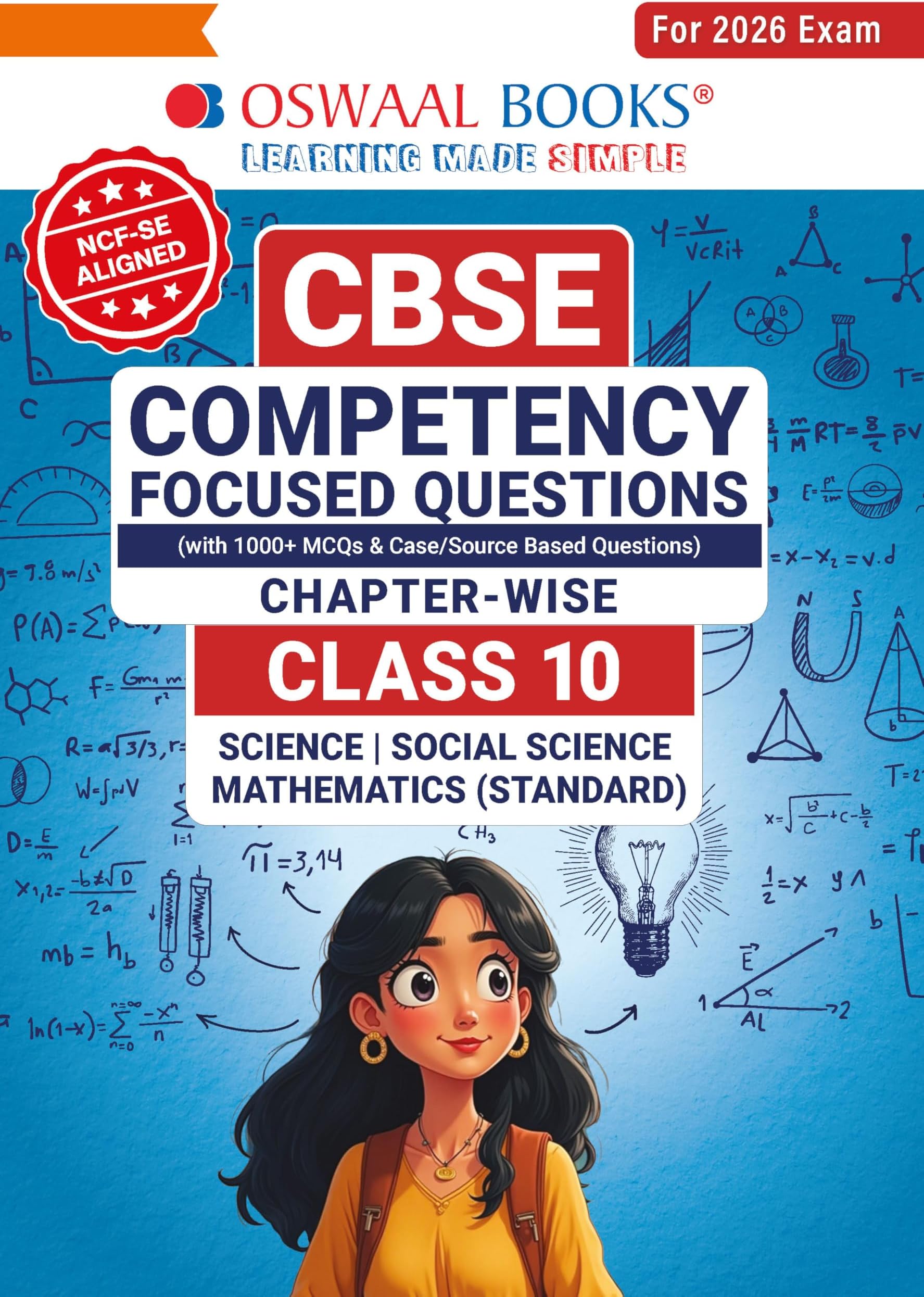 Oswaal Cbse Competency Focused Questions Chapter-Wise Class 10: Maths, Science, Social Science for 2026 Exam