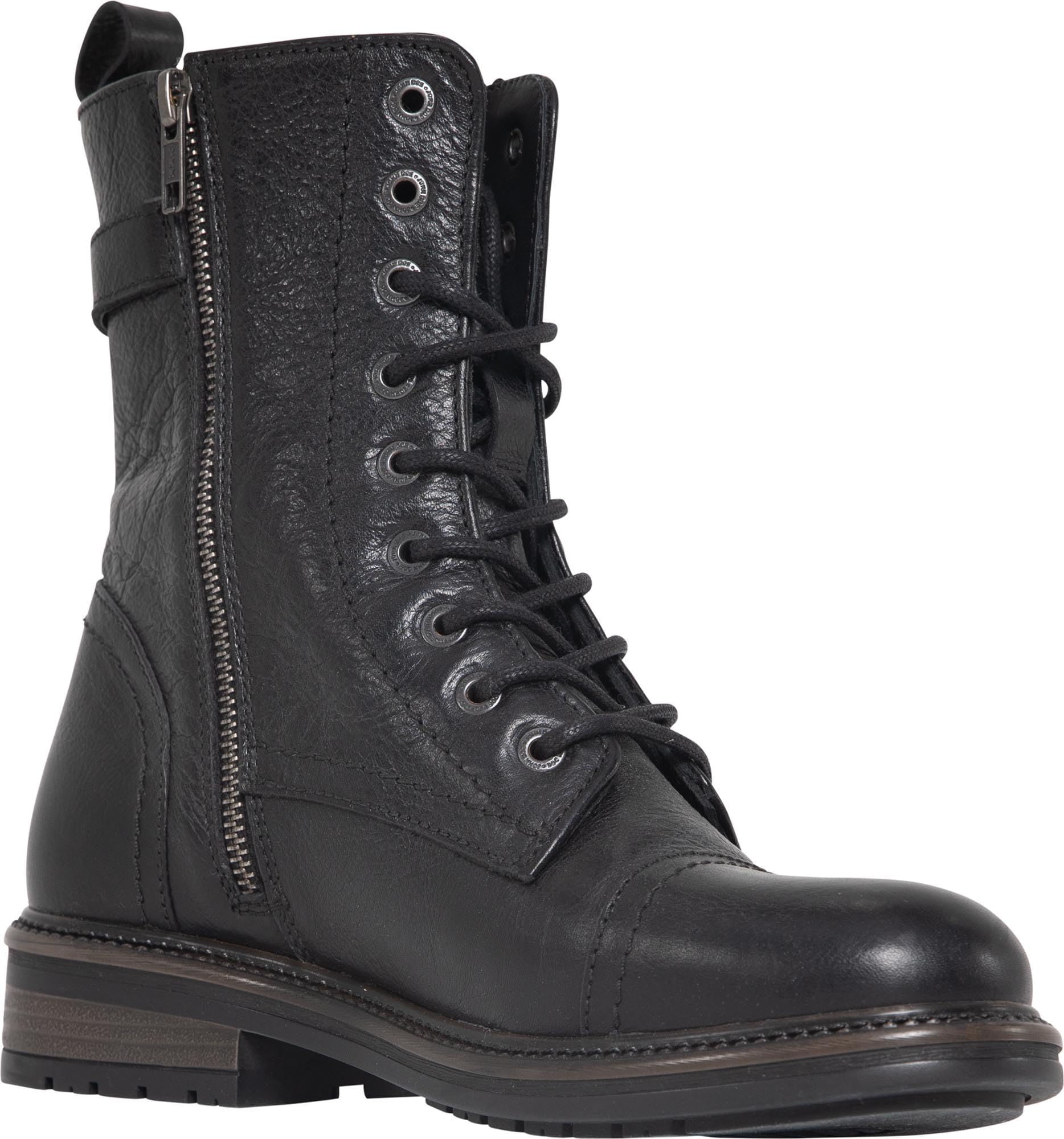 John Doe - Jackie Damen High Heel Motorradstiefel Schwarz Schwarz 39 | Leder