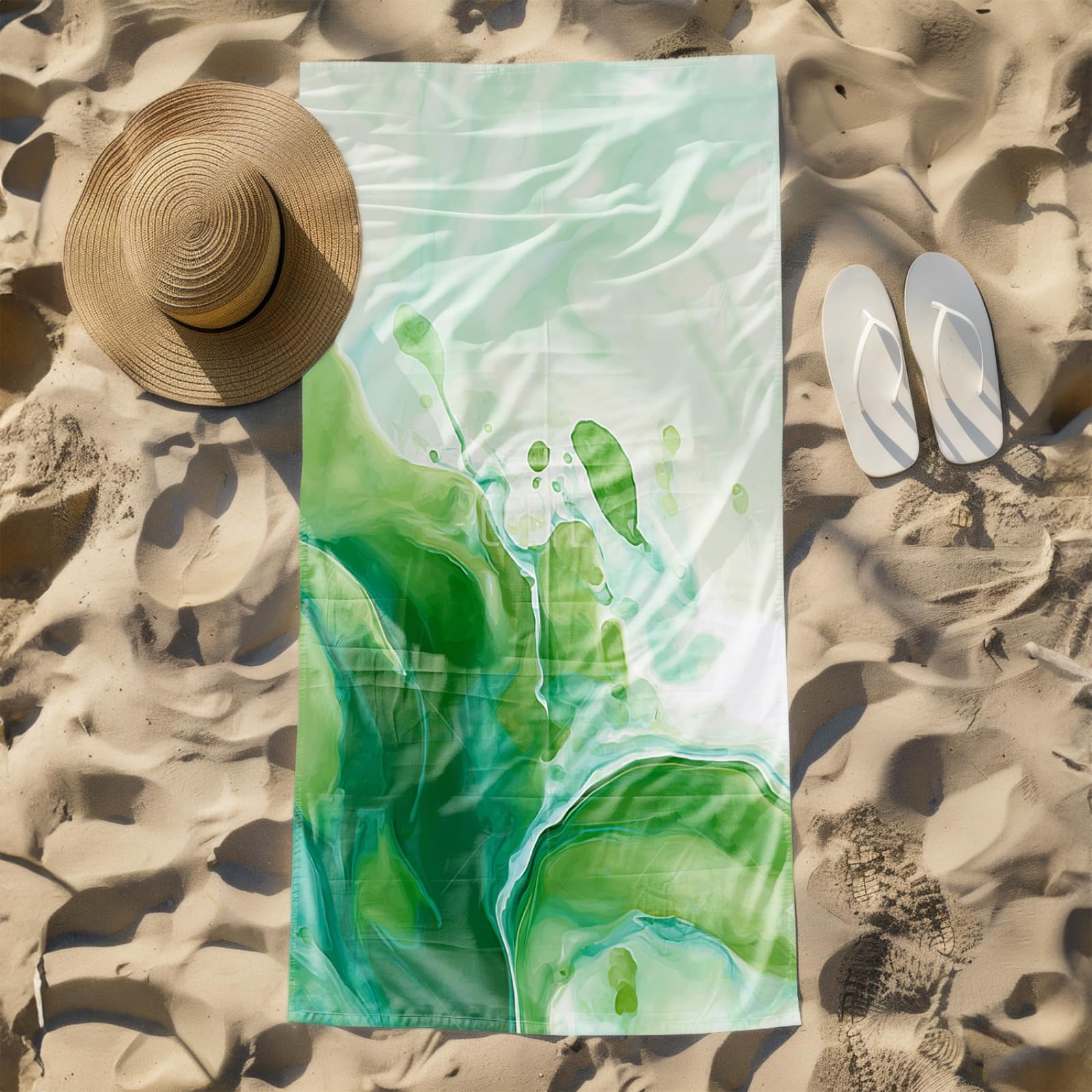Générique Serviette de Plage 90X180 Abstract Vert Pomme