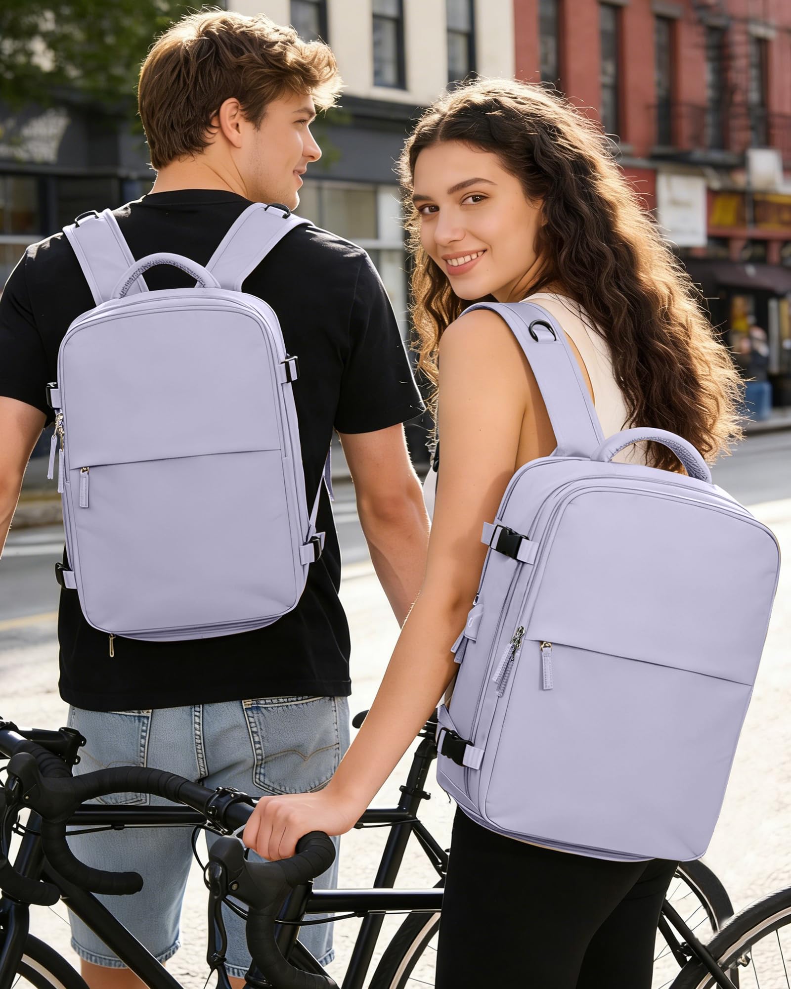 BJLFS Zaino da Viaggio con Sottovuoto Ryanair 40x30x20 Wizzair Bagaglio a mano 40x20x25 Ryanair con Pompa Borse da Cabina per Easyjet 45x36x20 con compressione sottovuoto,Zaino Casual per Laptop