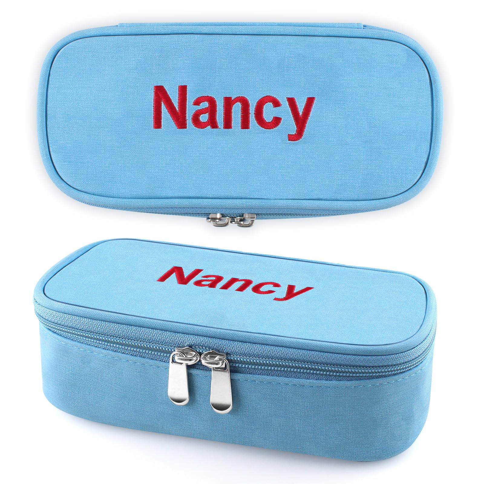 WANTIG Custom Pencil Case With Name,Large Capacity Storage Pen Pouch,Personalized Portable Pencil Bag With Zipper,Office School Pen Pouch Organizer School Supplies For Teen Students