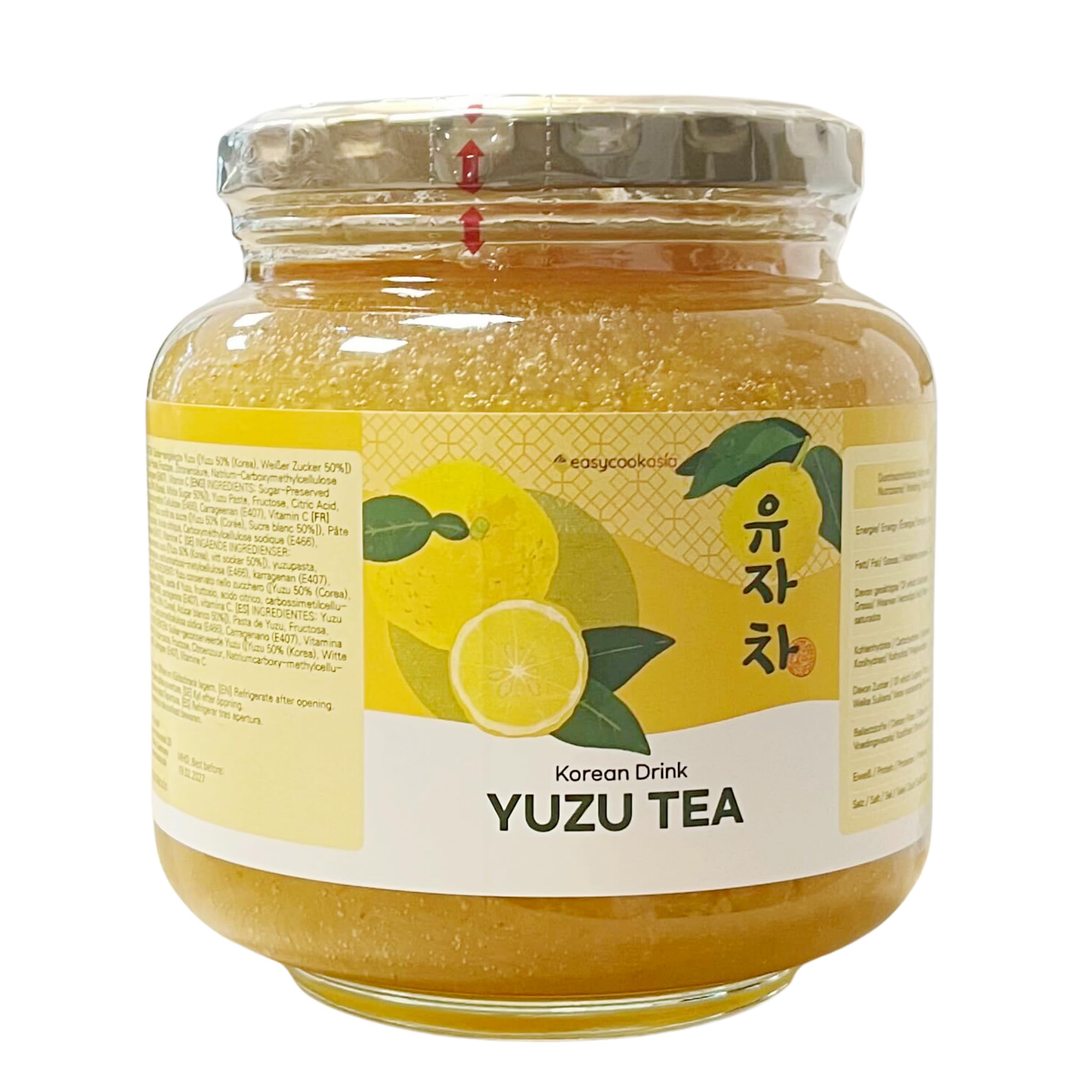 EasyCookAsia Boisson Coréenne – Thé au Yuzu | Fruité, sucré & citronné | Avec vitamine C | Pour boissons chaudes, limonades, cocktails & desserts | Découvrez la tradition asiatique (1kg)