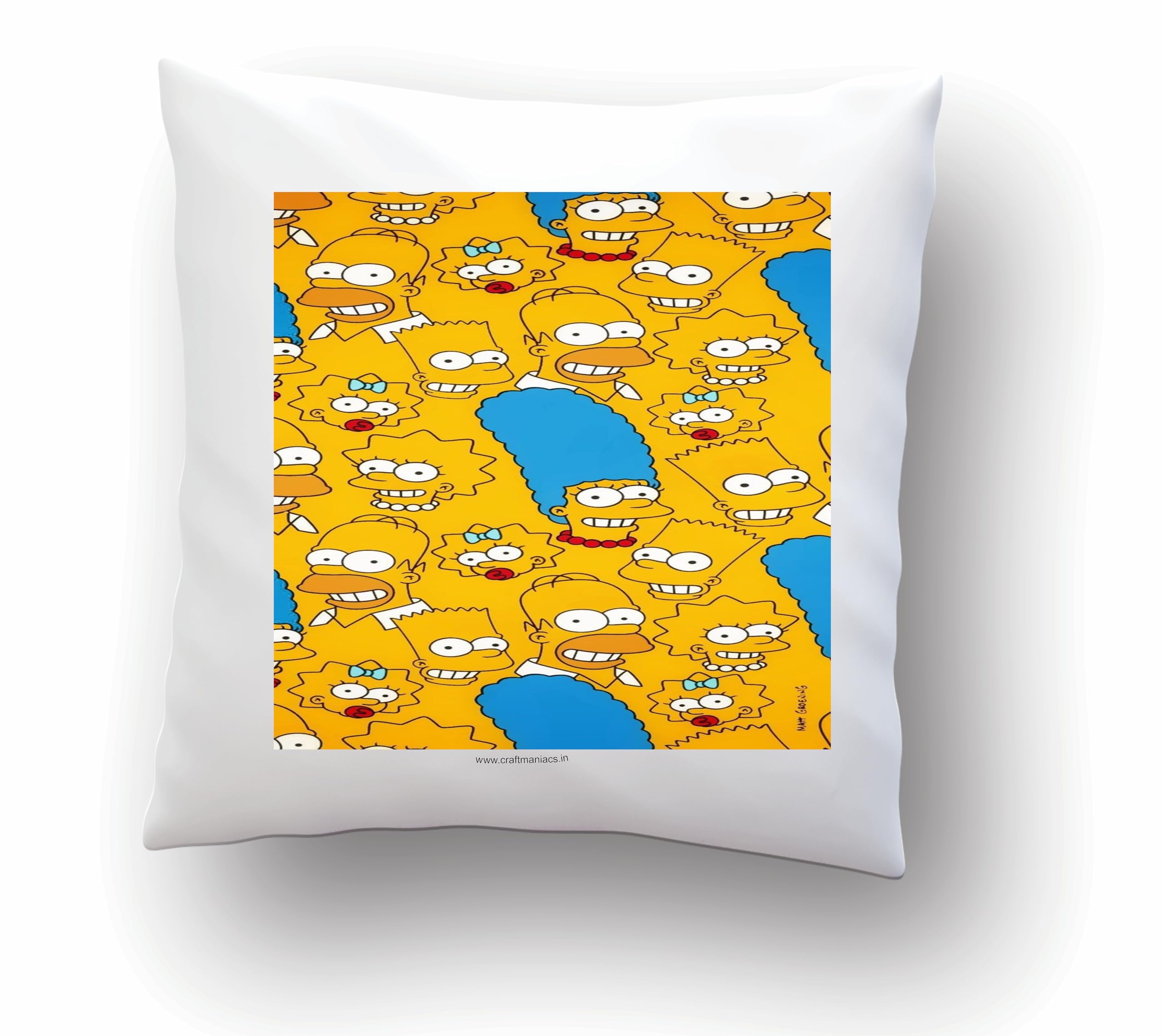 CRAFT MANIACS Simpsons Marge Blue Hair POP 16 * 16 Pillow with Filler | UBER Cute Merch for Cartoon Lovers