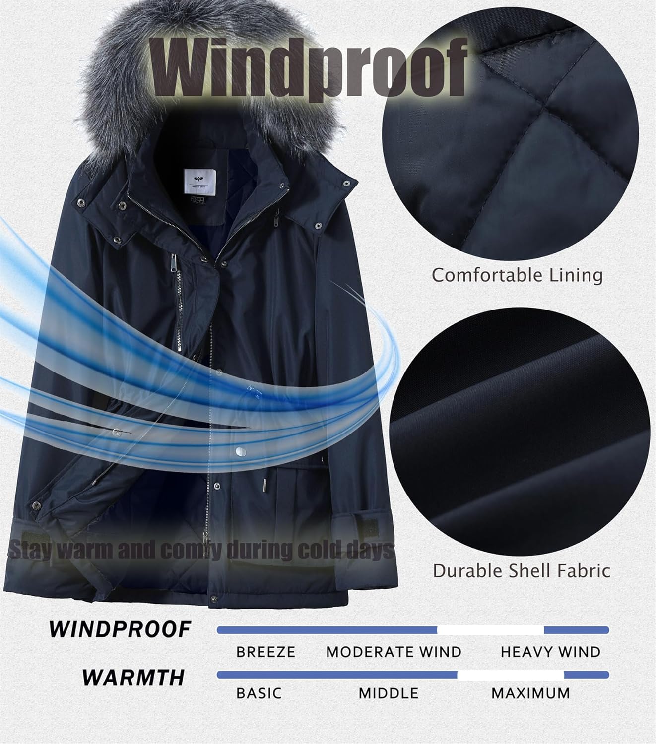 GGleaf Women's Quilted Winter Coat Warm Puffer Jacket Thicken Parka with Removable Hood (Available in Plus Size) - Image 4